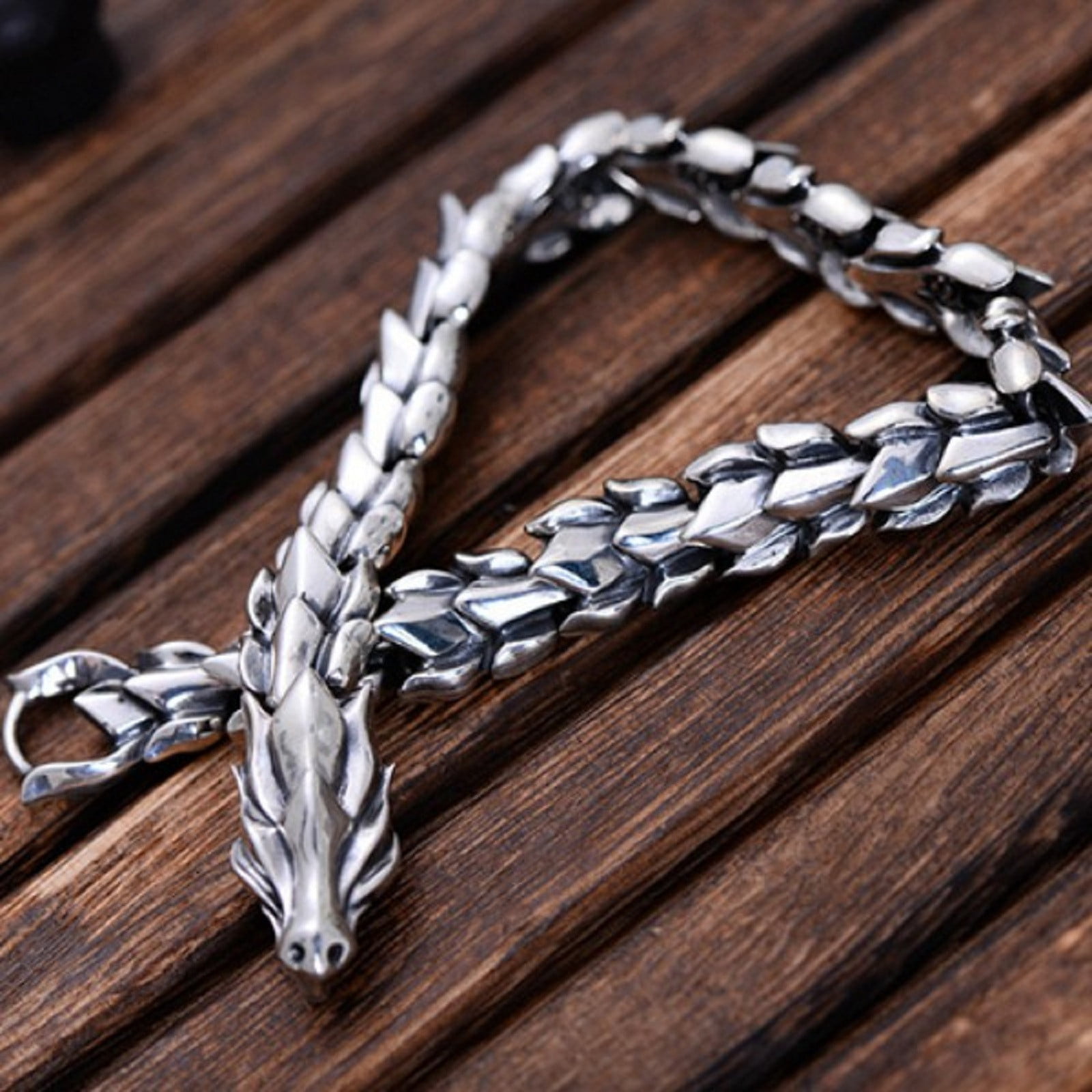 Buy Dragon Slave Bracelet, Silver Dragon Bracelet Stainless Steel Hand  Chain, Beaded Black Crystal, Fantasy Jewelry, Hand Chain Ring Bracelet  Online in India - Etsy