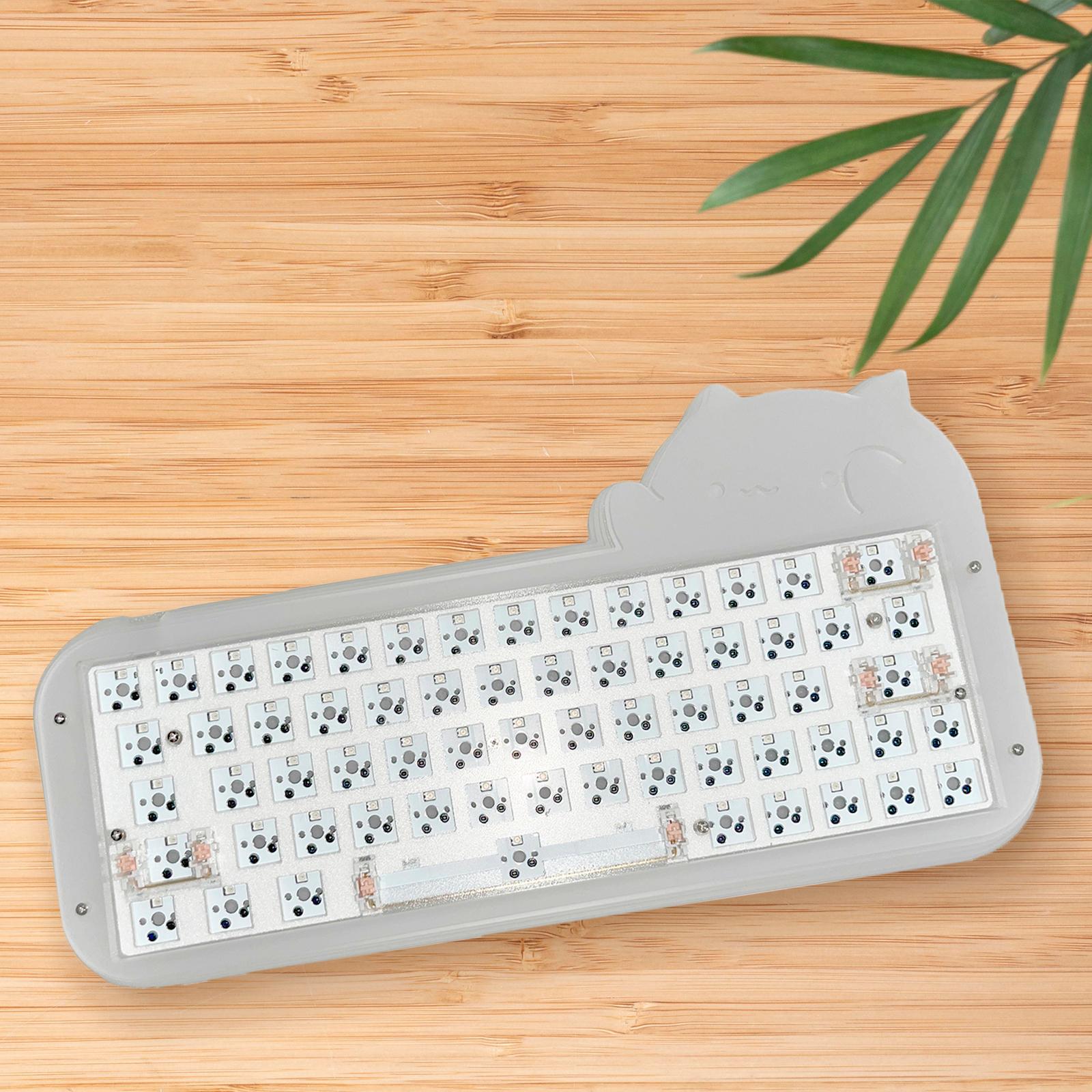 Wzmzjy Mechanical Keyboard DIY Kit Hot Swap Switches Backlit RGB 65% 64 Keys Wired Cute
