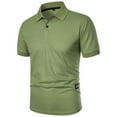 thumbnail image 6 of JIANJIA Polo Shirts For Men Summer Solid Color Lapel Short Sleeve Slim Fit Fashion Pullover Tops Activewear,Green,XXXL, 6 of 7