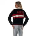 thumbnail image 4 of Women's The Wild Collective Black San Francisco 49ers Cropped Corduroy Full-Zip Bomber Jacket, 4 of 7