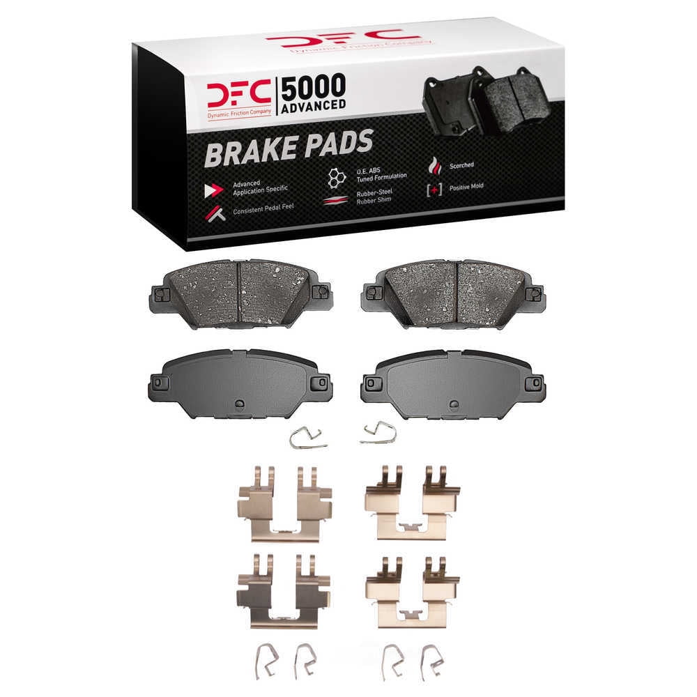 Dynamic Friction Company 1551-1846-01 DFC 5000 Advanced Brake Pads - Ceramic and Hardware Kit - OE
