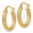 thumbnail image 2 of Real 14kt Yellow Gold Mesh Hoop Earrings; for Adults and Teens; for Women and Men, 2 of 3