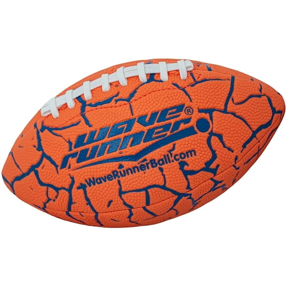 Wave Runner Grip It Waterproof Junior Size Football, 9.25-Inch, Durable Double-Laced, Ideal for Beach, Pool, and Outdoor Games Orange
