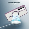 thumbnail image 2 of For Samsung Galaxy S24 / SM-S921 Hard Crystal Back Transparent Edge Camera Protection Magnetic Car Mount Holder Magsafe Wireless Charging Shockproof Hybrid Case Cover Rose Gold, 2 of 7