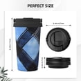thumbnail image 3 of Portable Thermos Cup Coffee Cup 6.9×3.4in Invisible Ring Easy To Carry For Car Cafe Office Home Argyle Plaid Doderblue_1, 3 of 8