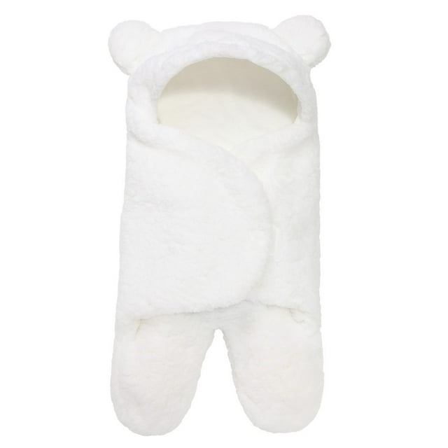 Manta para bebé, oso lindo orgánico que recibe envoltura para pañales, regalo de registro de felpa suave para niña recién nacida (0-3)