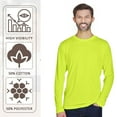 thumbnail image 4 of Gildan Hign Visibility Unisex Safety Cotton Long Sleeve Work T-Shirt, Pack Of 6 (Safety Green and Orange, S), 4 of 9