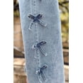 thumbnail image 6 of Women's Beau Blue Bow Knot Wide Leg Jeans – Casual Daily Loose Fit, 16, 6 of 7