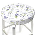 thumbnail image 3 of Xecao's Lavender Flowers Print Stool Covers offer stylish, washable protection for PU round bar stools, perfect for home or commercial use., 3 of 7