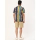 thumbnail image 5 of INSPIRE CHIC Camisas de bloque de color con cierre de botones y mangas cortas con estampado de rayas de verano para hombre Azul amarillo L, 5 of 6