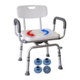 thumbnail image 1 of Swivel Heavy Duty Shower Chair with Cushioned Armrests and Back Support, 1 of 1