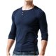thumbnail image 1 of Blusa de manga larga para hombre, color sólido, informal, delgada, a la moda Pompotops oipoqjl2897, 1 of 3