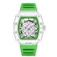 thumbnail image 1 of Reloj de Cuarzo Esqueleto Tonneau Transparente para Hombre, Luminoso, Correa de Silicona, Reloj de Pulsera Impermeable de Streetwear, 1 of 5