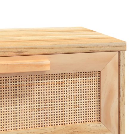 vidaXL コンソールテーブル ブラウン 80x30x75 cm パイン無垢材 天然ラタン家具 テーブル アクセントテーブル エンドテーブル 代引不可