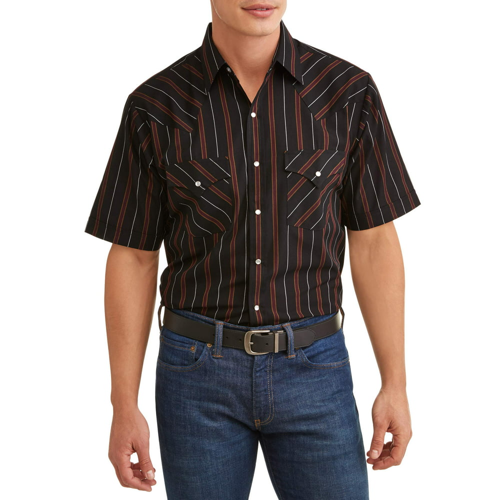 Plains Western Wear - Plains Men's Short Sleeve Stripe Western Shirt ...
