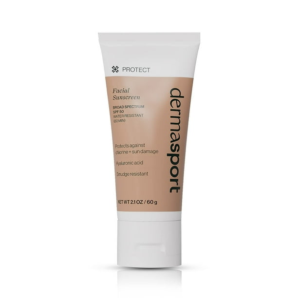 Crema solar DERMASPORT, loción facial SPF 50, 60 ml, para nadadores