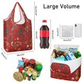 thumbnail image 3 of 5 Pack Foldable Shopping Bag,Red Christmas Gingerbread Man Pattern Reusable Grocery Bags with Pockets,Large Reusable Tote Bags with Handles Waterproof & Lightweight, 3 of 6