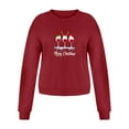 thumbnail image 4 of ZZwxWA Christmas Womens Sweater Hoodless Comfy Women's Pullover Sweatshirt Blouse Long Sleeve Womens Sweatshirt Red Wine Glass Print Casual Tops Crewneck Shirts Cleanance Sale, 4 of 7