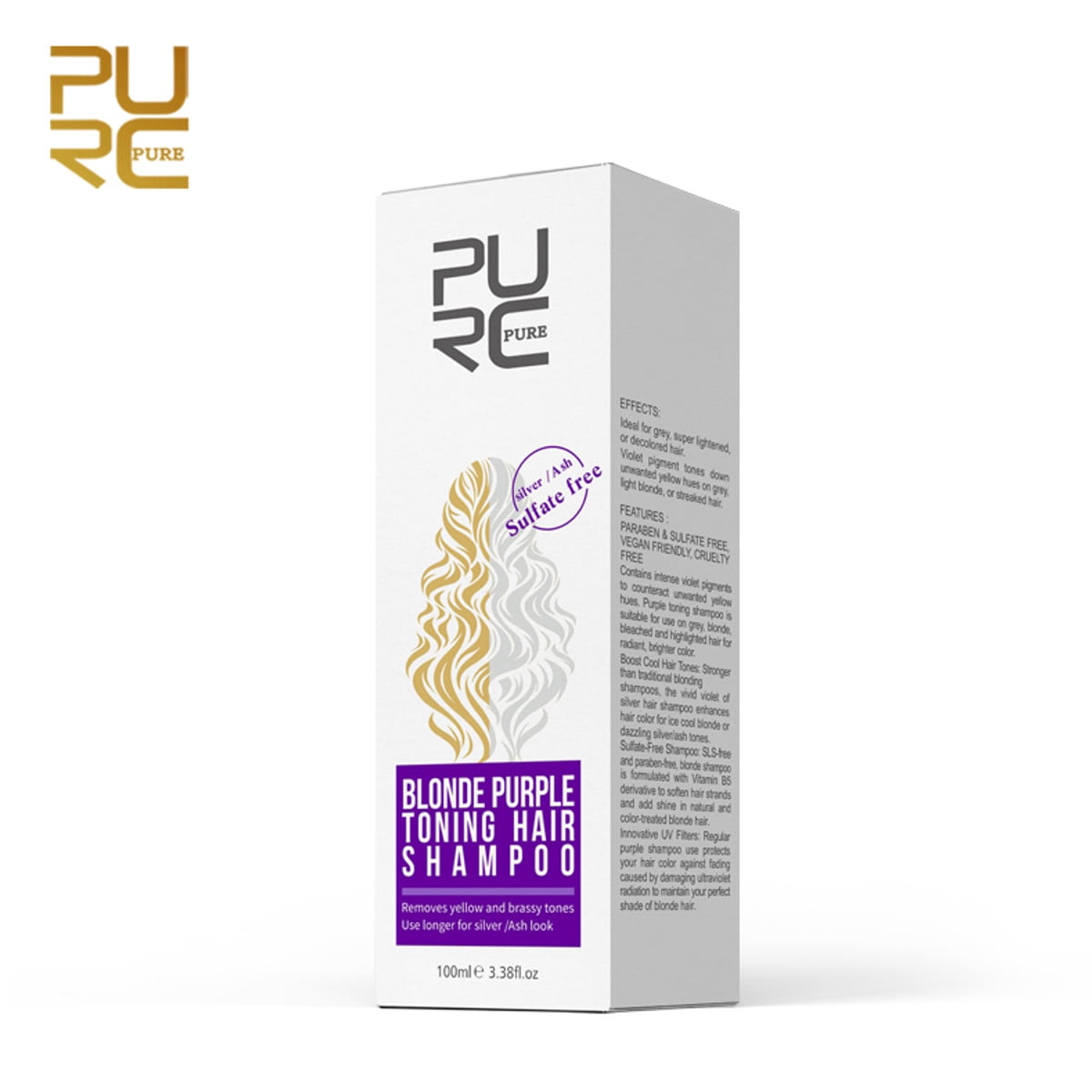 Blonde Purple Hair Shampoo Removes Yellow And Brassy Tones For