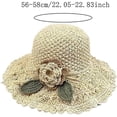 thumbnail image 2 of 2025 Elegant Crochet Straw Hat with Ruffle Detail, Vintage Ruffle Crochet Straw, Foldable Hand-Woven Sun Hat for Women, 2 of 7