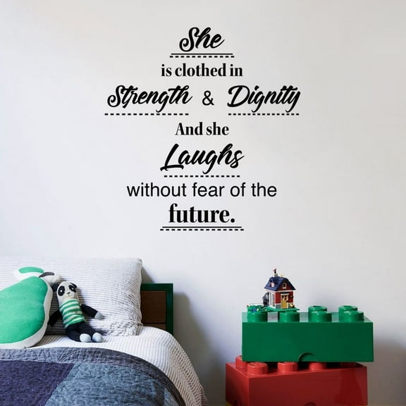 Laughs Without Fear Baby Children Family Quote Quotes Wall Sticker Art Decal for Girls Boys Room Bedroom Nursery Kindergarten Fun Home Decor Stickers Wall Art Vinyl Decoration Size (40x35 inch)