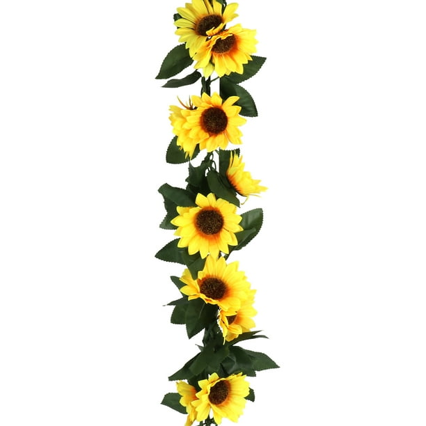 Sunflower Garland Silk Garden Craft Artificial Flower Home Leaf Vintage