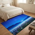 thumbnail image 4 of Area Rugs 3'x5', Starry Sky Carpet Runner Indoor Outdoor Rugs Home Decor Aesthetic, Blue Ocean Night Wildflowers Coastal Pastoral Non Slip Mats Washable Accent Rug for Living Room Bedroom, 4 of 8