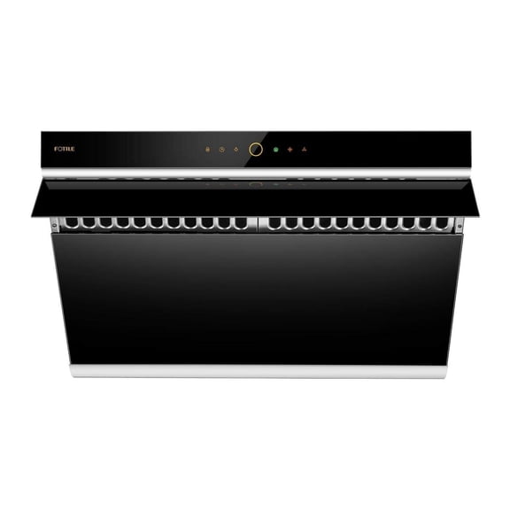 FOTILE inclined Vent Series 30" 1000 CFM Under Cabinet or Wall Mount Range Hood with 2 LED lights, Motion and Touch Activation in Onyx Black Tempered Glass