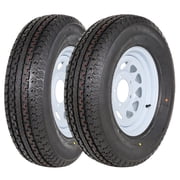 1Autodepot ST175/80R13 175 80R13 Radial Trailer Tire With 13 inch Wheel, Load Range C, 6-PLY, Set of 2