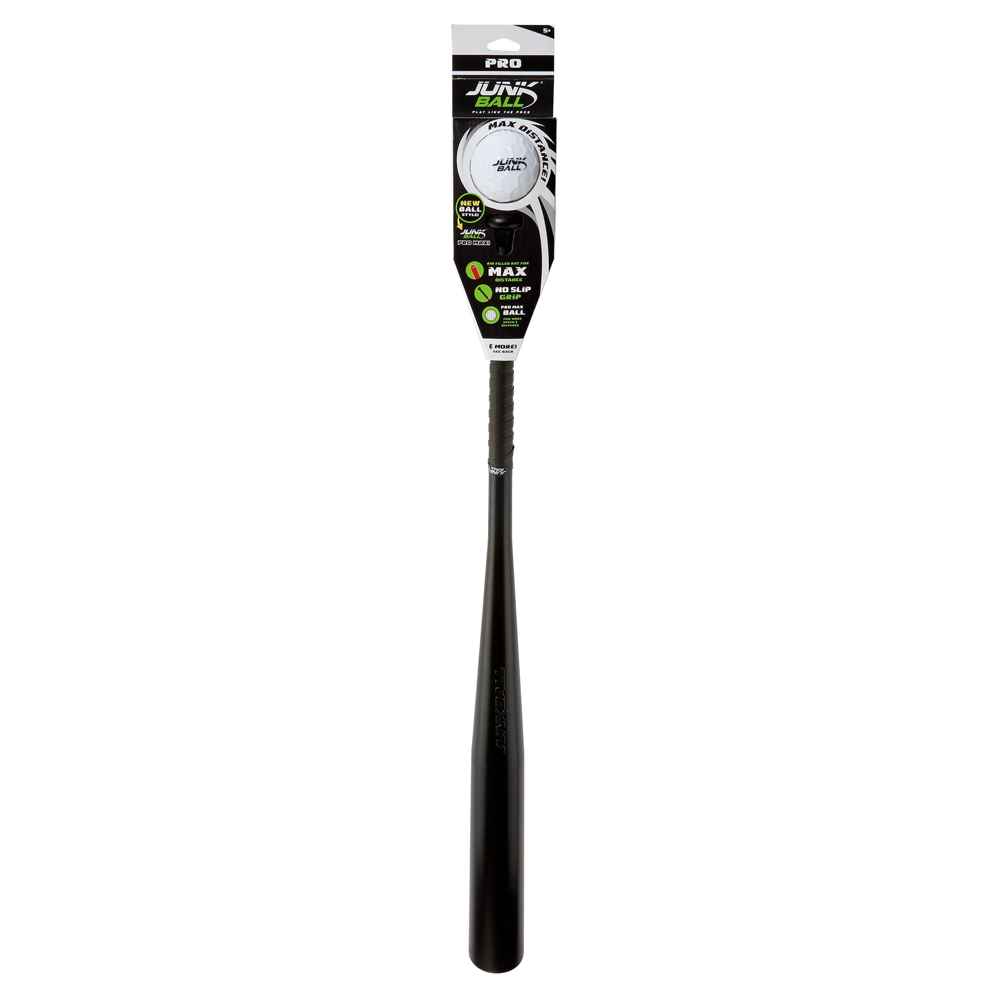Junk Ball: Pro Series Bat & Ball Set - Assorted Color (Black, Red, Silver) - Backyard Baseball Set, Pro-Style Bat & Max Distance Ball, Outdoor Sports