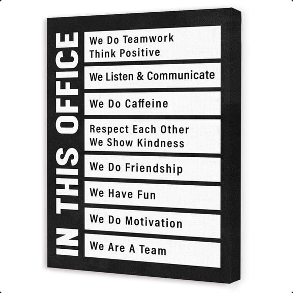 In This Office Wall Art,Office Inspirational Wall Decor,Motivational Teamwork Wall Art,Positive Canvas Wall Decor for Workplace Home Cubicle