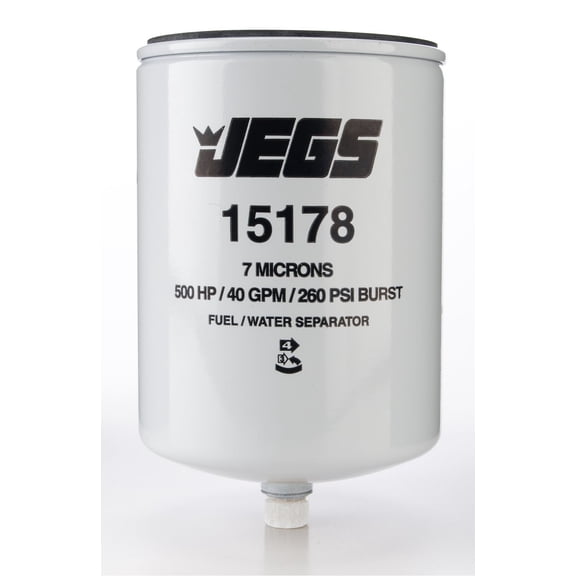 JEGS 15178 Fuel Filter/Water Separator 1 -14 Inlet Threads 3 1/2 in. O.D. Gasket