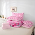 thumbnail image 6 of Erosebridal Unicorn Girls 7pcs Bedding Comforter Set,Pink Flowers Loves Romantic Theme Queen Bedding Sets For Kids,Reversible Pink, 6 of 7