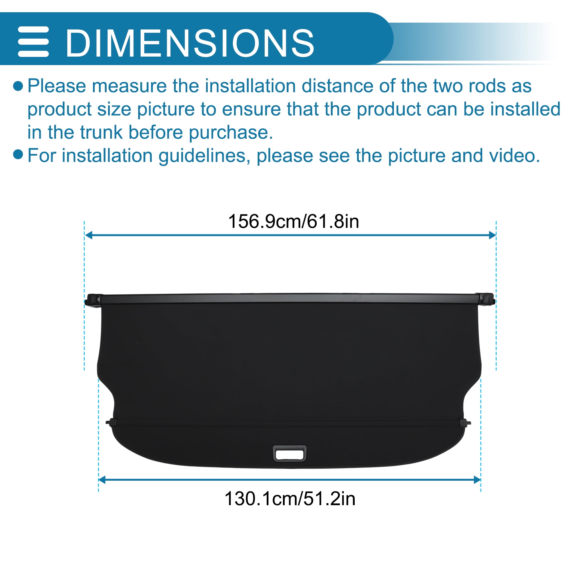 Unique Bargains Retractable Cargo Cover for GMC for Hummer EV Rear Trunk Luggage Security