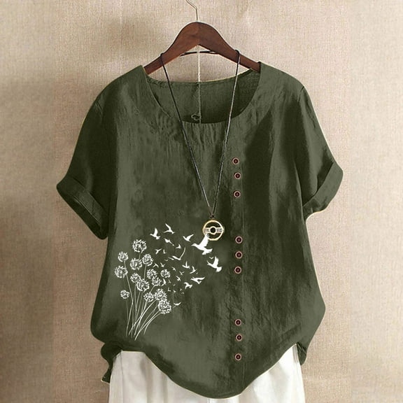 Pohista Summer Tops for Women 2025 Trendy Petite T Shirts for Women Oversized Work Blouses for Women Business Casual Ribbed Short Sleeve Tops for Women Cotton my items in cart