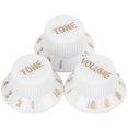 thumbnail image 3 of Guitar Control Knob, White Colour Guitar Control Fit Plastic Material Guitar Tone Knob Guitar Knob Set  For Music Lovers For Friends, 3 of 8