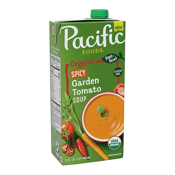 Pacific Foods Organic Spicy Garden Tomato Soup, 32 oz Carton