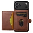 thumbnail image 3 of For iPhone 18 Pro Max 6.9" 2 in 1 Detachable Back Cover Wallet Case, With Card Holder Leather Pocket Slim Phone Case,Brown,For iPhone 18 Pro Max, 3 of 6