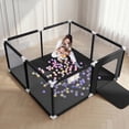 thumbnail image 6 of Baby Playpen, Outdoor Play Yard, Portable Play Yard 4-Panel- Baby Foldable Safety Playpen for Infant Toddler, Black, 6 of 7