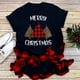 thumbnail image 2 of Camiseta con estampado de leopardo de Feliz Navidad para mujer, camiseta informal básica con cuello redondo, camiseta negra de manga corta para mujer, 2 of 4