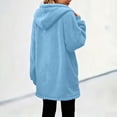 thumbnail image 4 of OGLCCG Girls Fleece Jacket with Hood Warm Fall Winter Sherpa Coat Full Zip Fuzzy Coat Outwear with Pockets Blue Size 5-6, 4 of 8