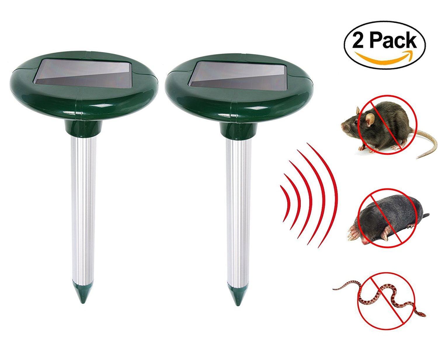 Solar Mole Repeller, Sonic Mole Solar Powered Rodent Repellent Ultrasonic Pest Repeller Vole