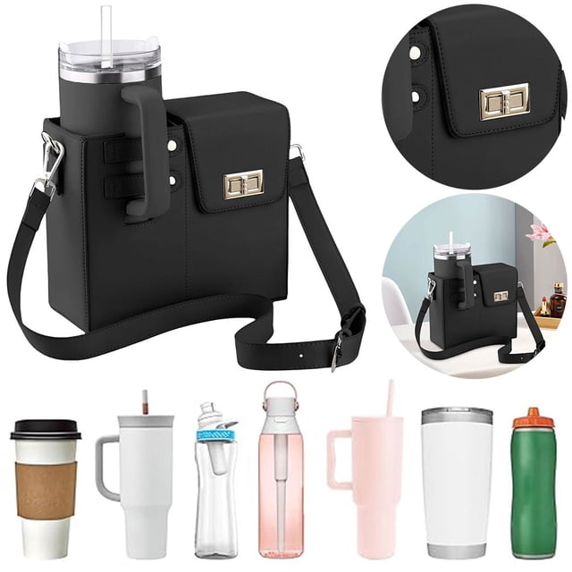 Para Portavasos Funda Protectora Botella Portátil Con Correa Exteriores Universal (B)