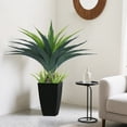 thumbnail image 2 of Artificial Spiked Agave Plant 2.5ft, 30 Inch Tall Fake Aloe Vera Plants in Black Pot, Fake Floor Plant Indoor Outdoor for Front Porch Patio Home Office Door Step Decor 1PCS, 2 of 6
