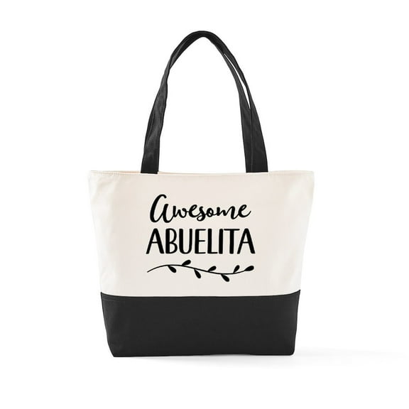 CafePress - Abuelita Grandma Gift - Two Tone, 100% Cotton, Zipper Tote Bag