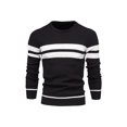 thumbnail image 1 of Innerwin Pull à Manches Longues pour Hommes Pull Col Rond Ample Tricoté Noir L, 1 of 2