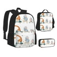 thumbnail image 2 of Naloa Animals in Transport Print Large Capacity Backpack Lunch Bag Pencil Case Combination 3 Piece Set for Student, 2 of 8