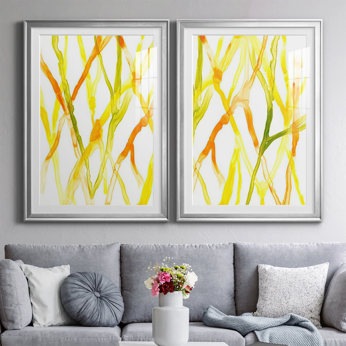 Wexford Home Runnel III Premium Framed Print, 22.5" x 30.5" - Ready to Hang, Silver (Set of 2)