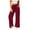 Wine, variant on MLCDZ Womens Pants Corduroy Wide Leg Drawstring Elastic Waisted Side Slit Trousers with Pockets Casual Lightweight Workout Golf Gym Pants