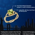 thumbnail image 2 of Gem Stone King 1.45 Ct Round Green Peridot 18K Yellow Gold Plated Silver Ring, 2 of 6